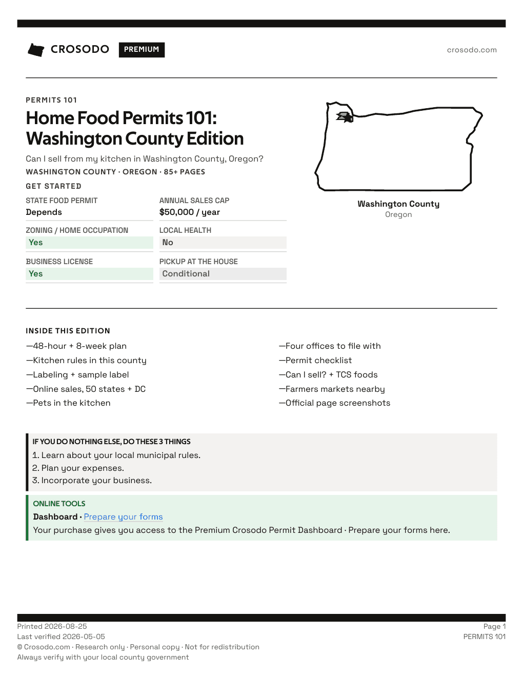 Permit Guide 101 cover for Washington County