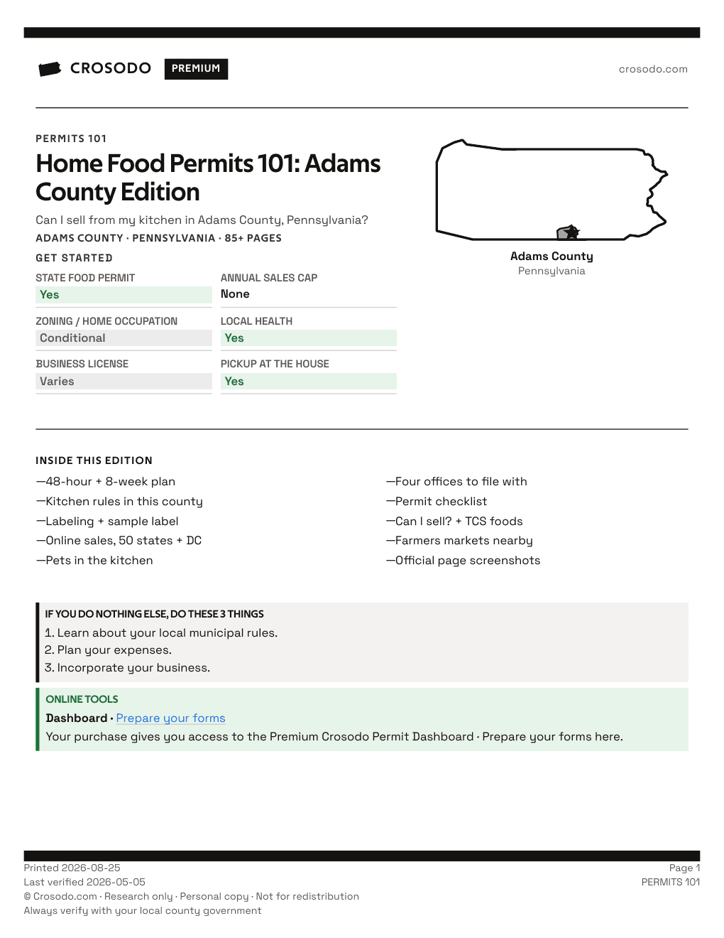 Permit Guide 101 cover for Adams County