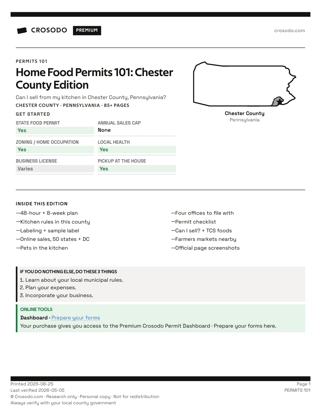 Permit Guide 101 cover for Chester County