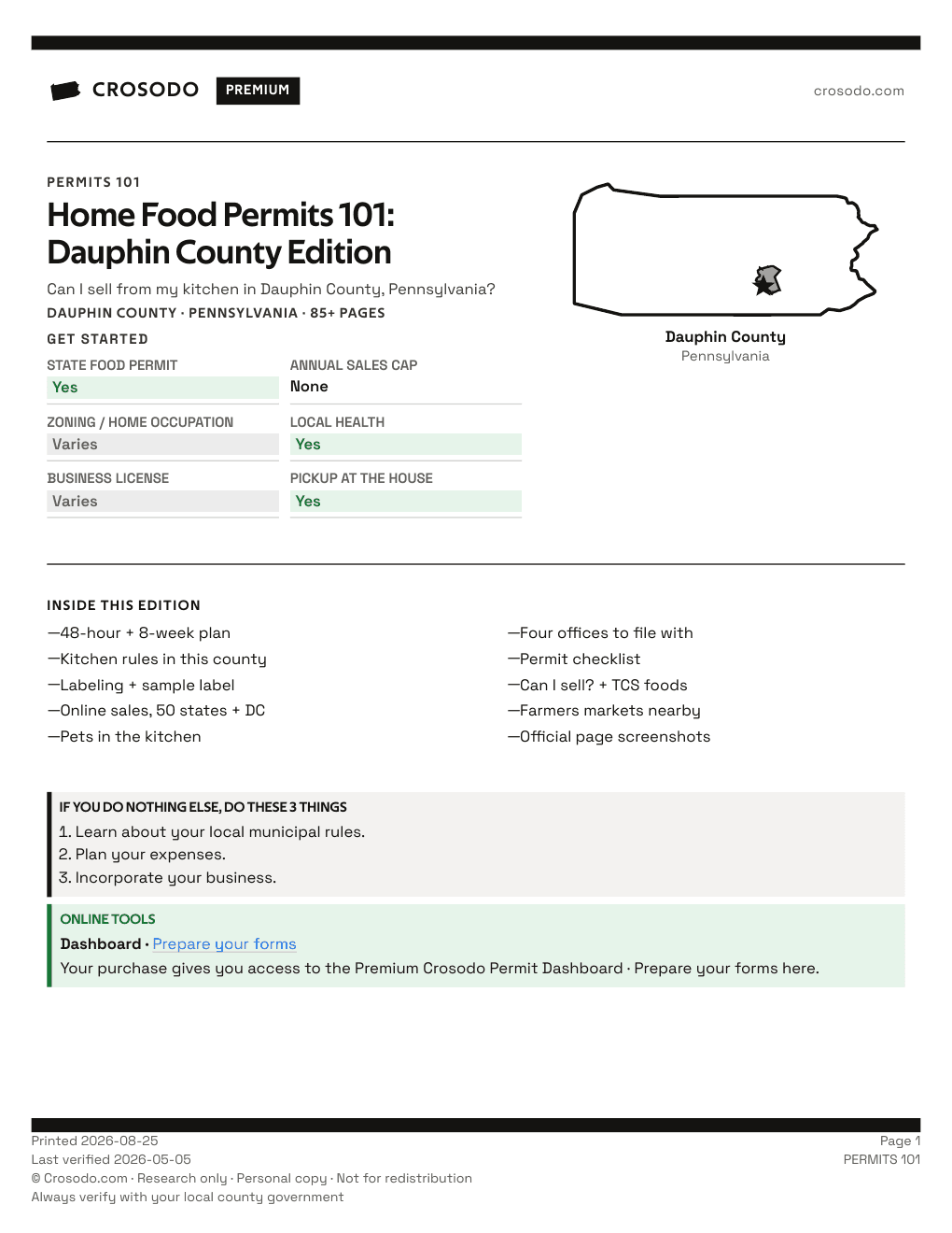 Permit Guide 101 cover for Dauphin County
