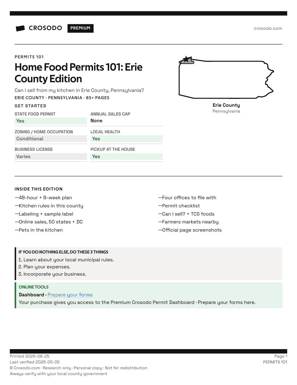 Permit Guide 101 cover for Erie County