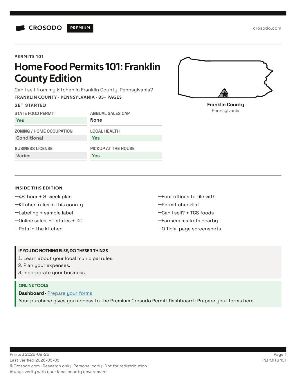 Permit Guide 101 cover for Franklin County