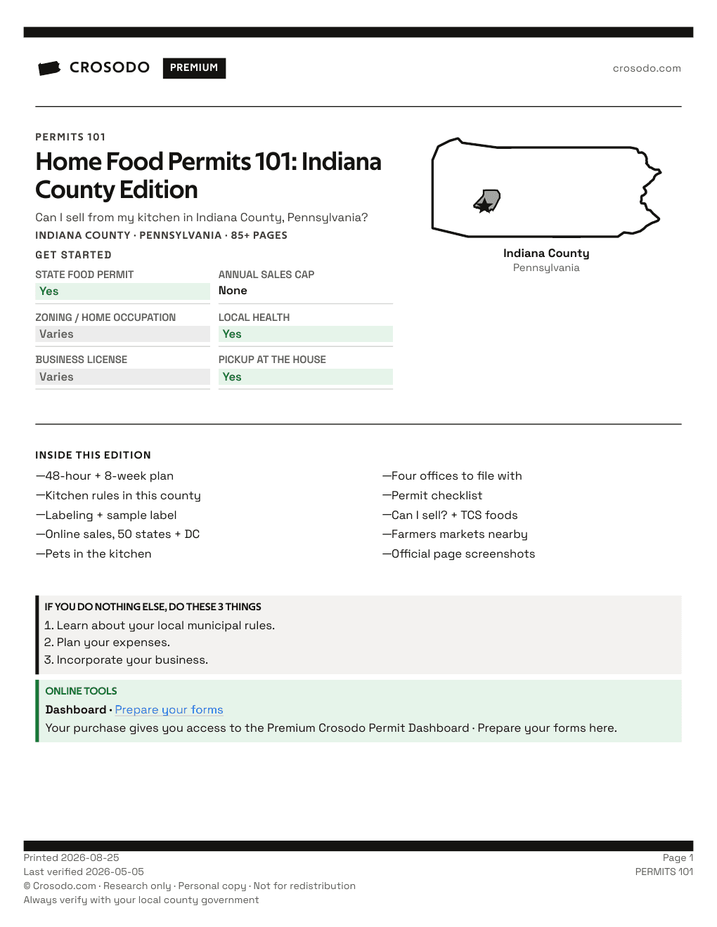 Permit Guide 101 cover for Indiana County