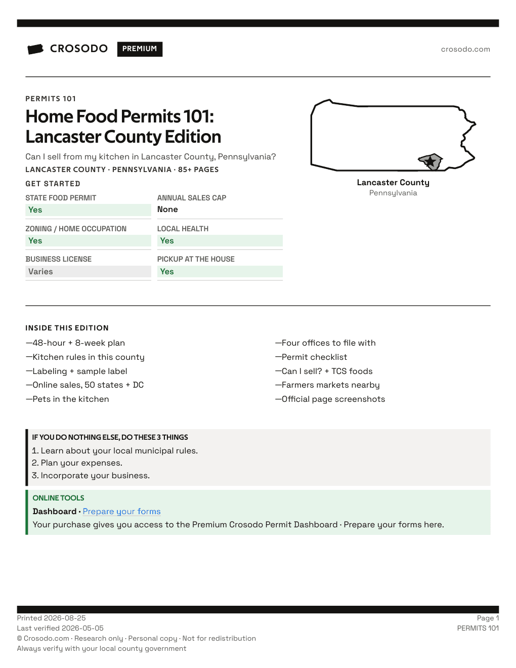 Permit Guide 101 cover for Lancaster County