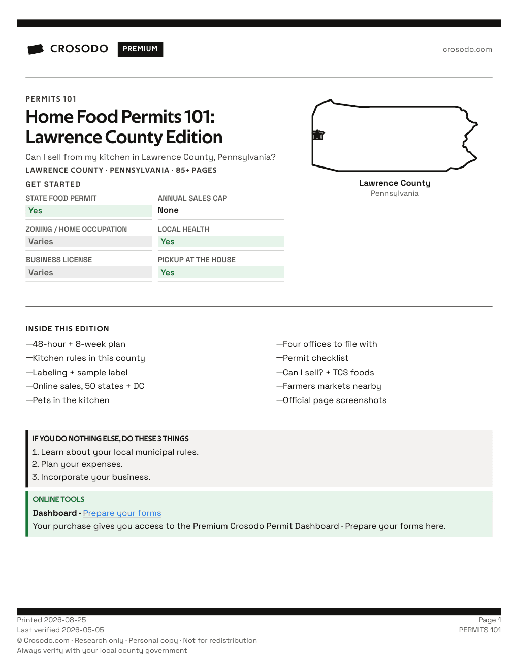 Permit Guide 101 cover for Lawrence County