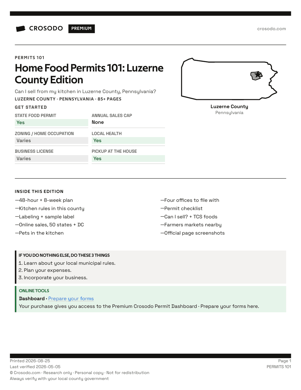 Permit Guide 101 cover for Luzerne County
