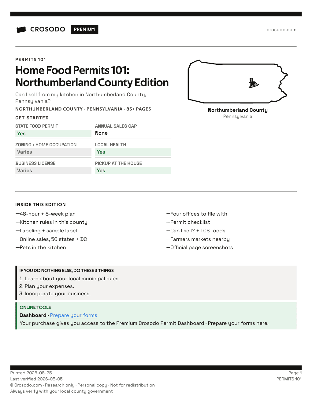 Permit Guide 101 cover for Northumberland County