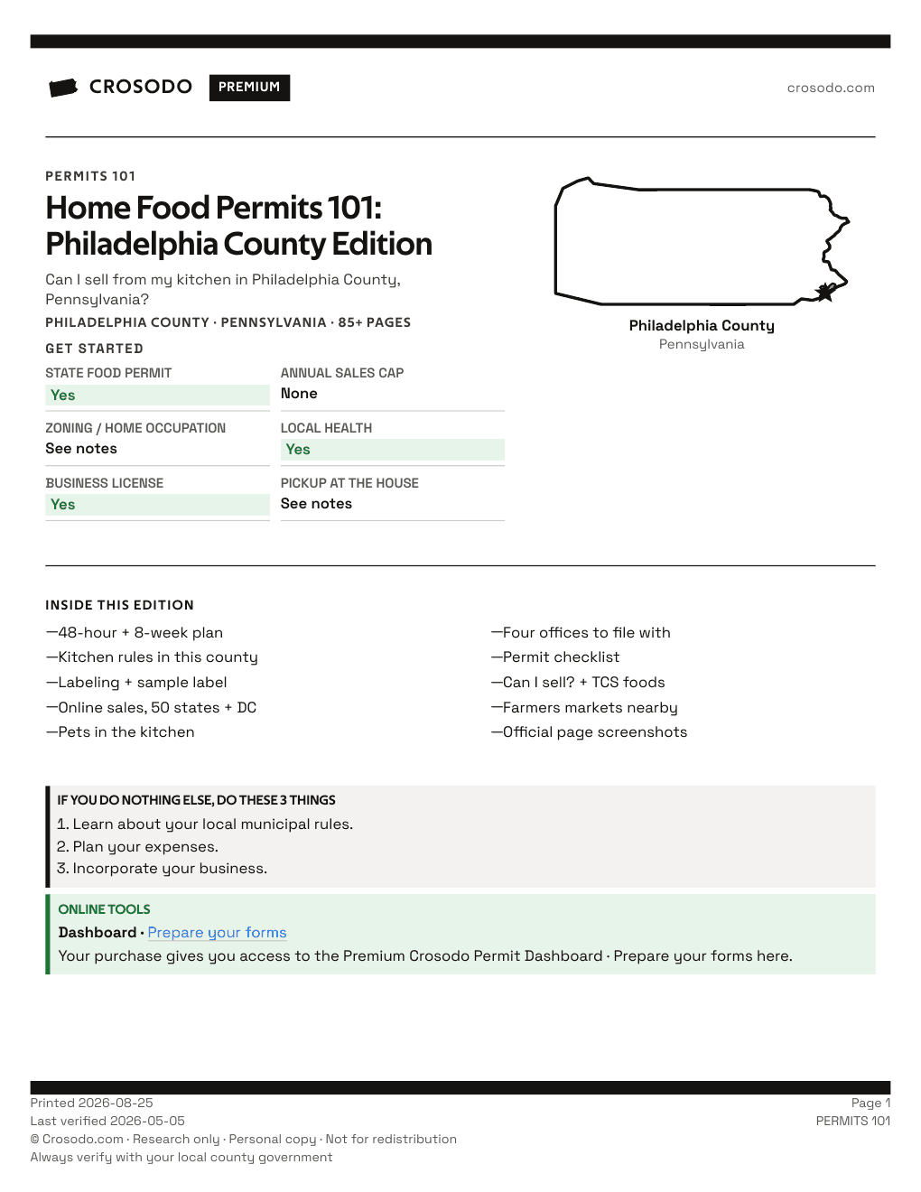 Permit Guide 101 cover for Philadelphia County