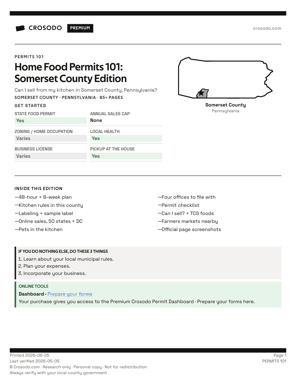 Permit Guide 101 cover for Somerset County
