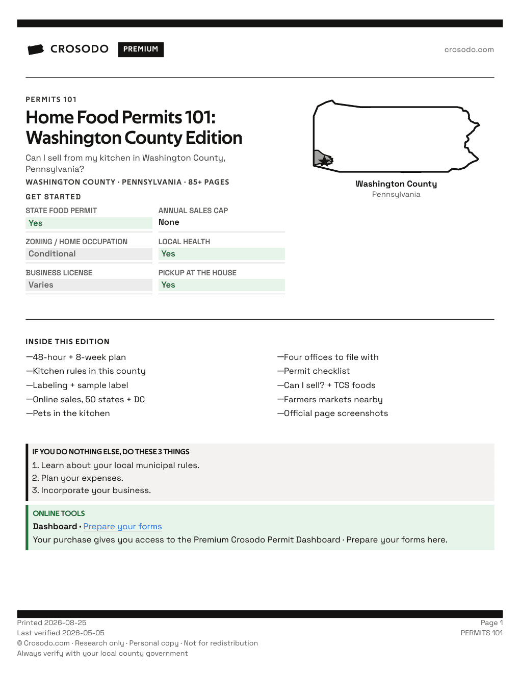 Permit Guide 101 cover for Washington County
