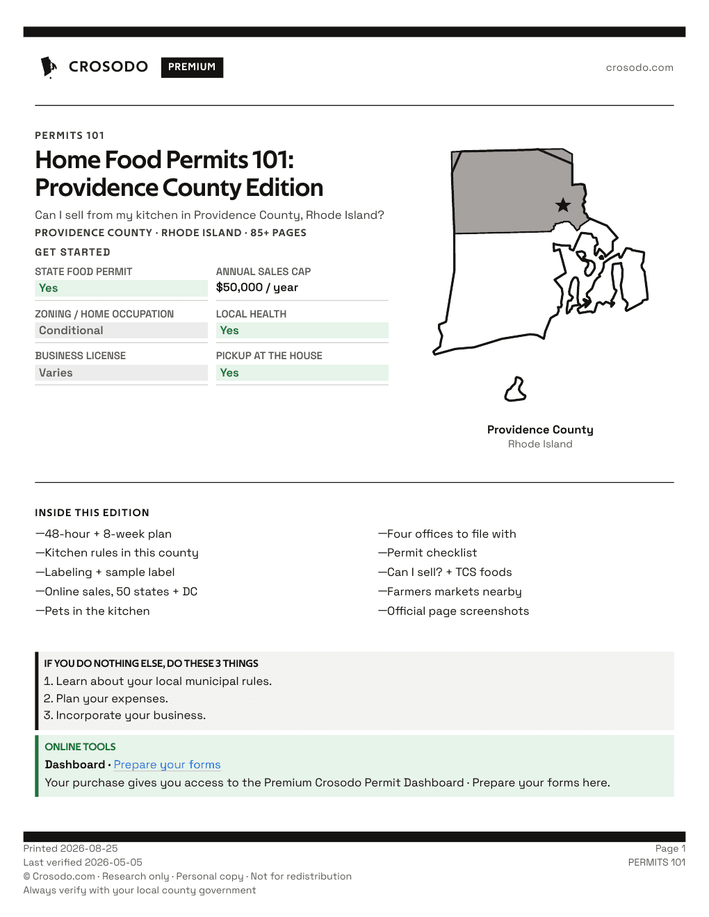 Permit Guide 101 cover for Providence County