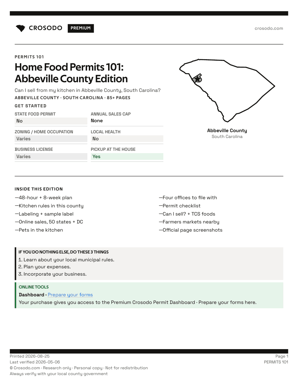 Permit Guide 101 cover for Abbeville County