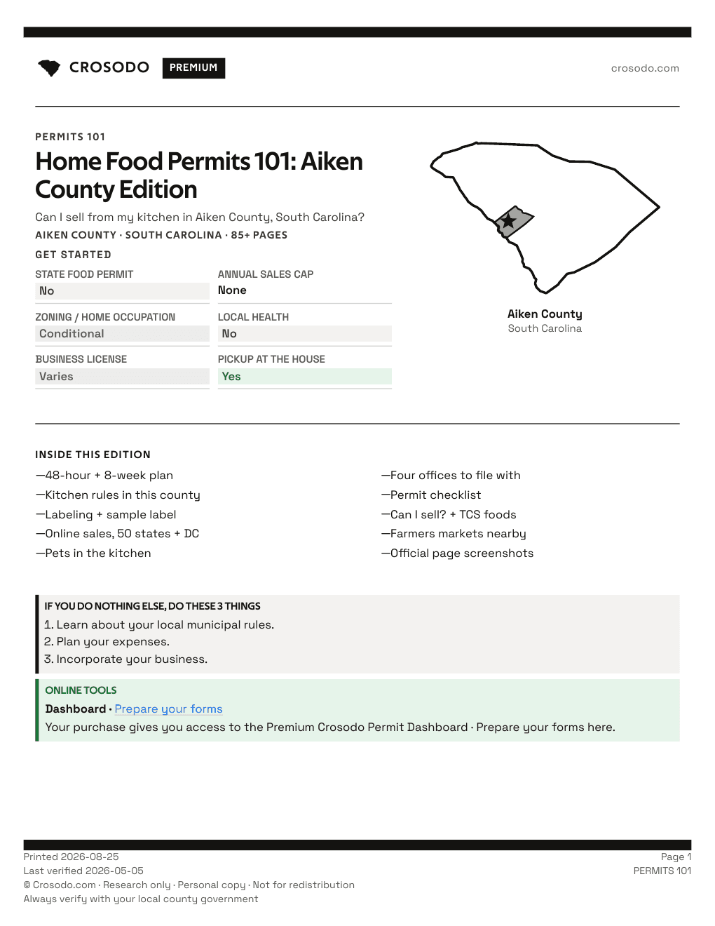 Permit Guide 101 cover for Aiken County
