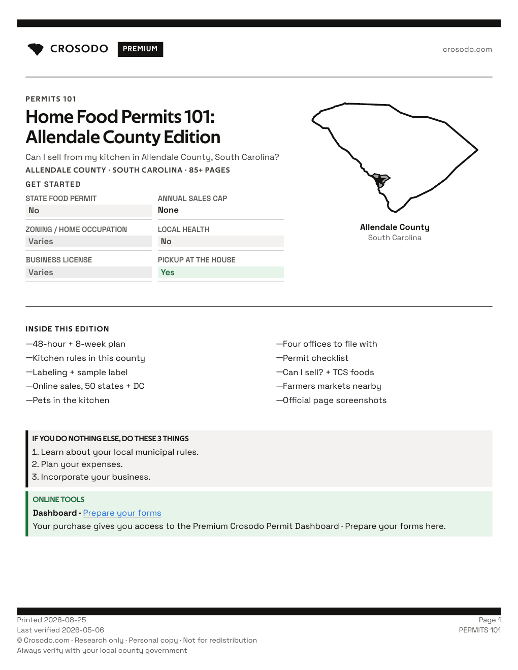 Permit Guide 101 cover for Allendale County