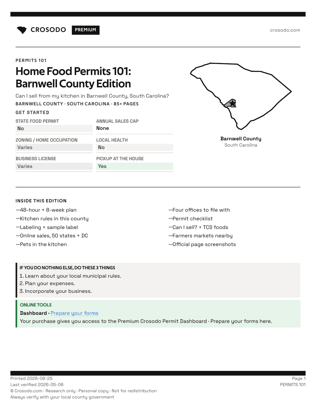 Permit Guide 101 cover for Barnwell County
