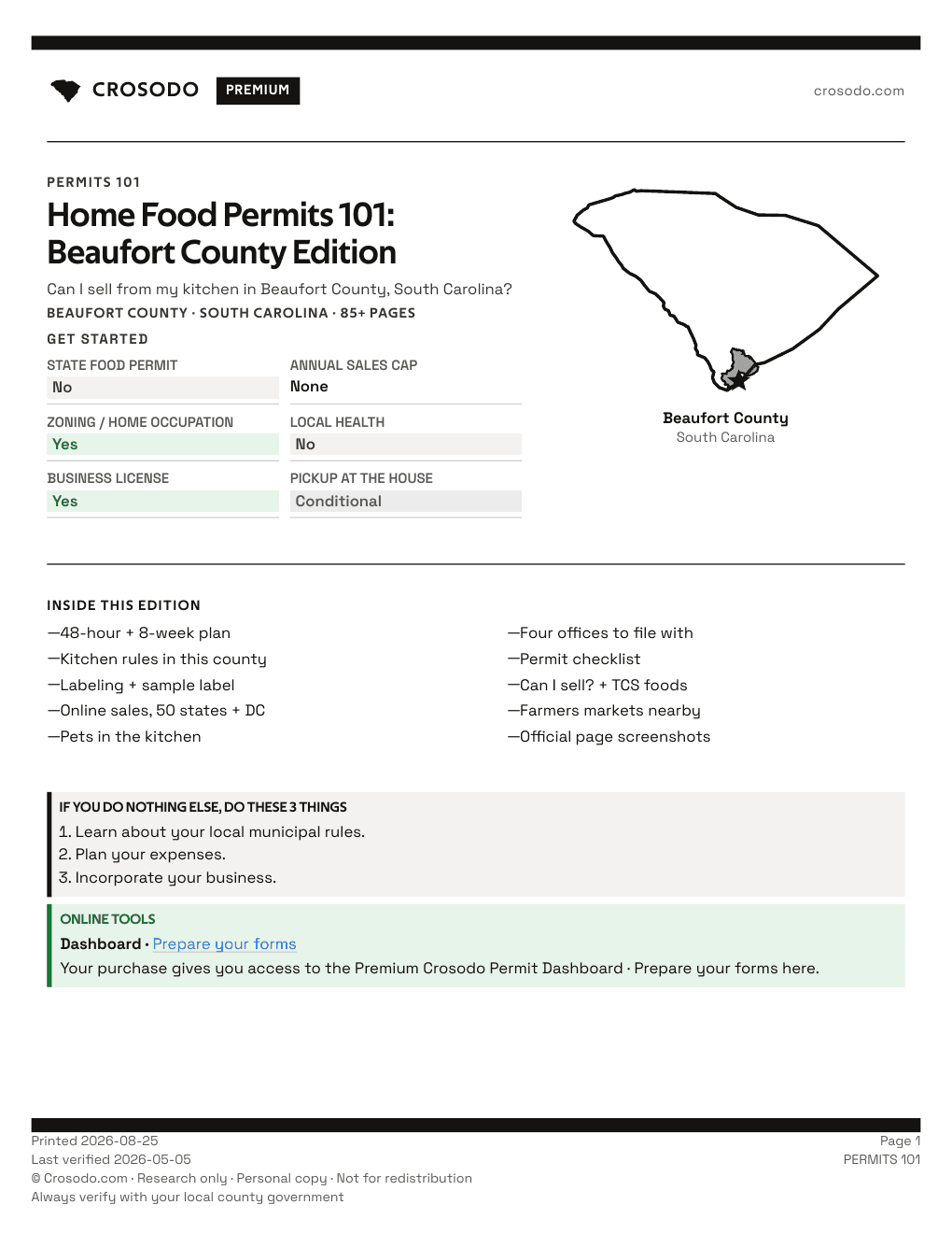 Permit Guide 101 cover for Beaufort County