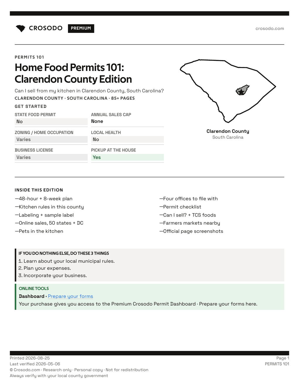 Permit Guide 101 cover for Clarendon County