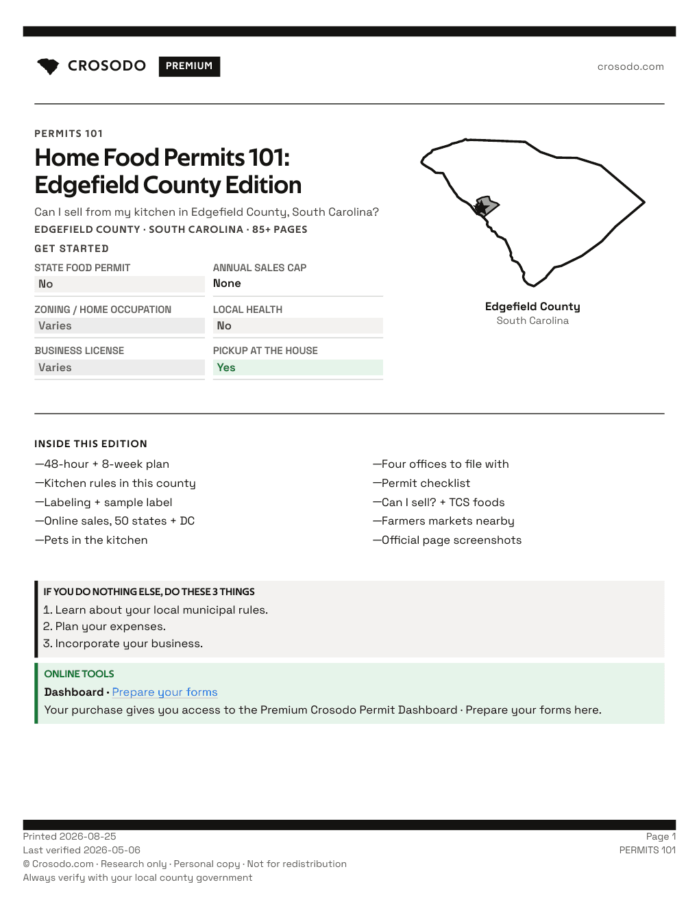 Permit Guide 101 cover for Edgefield County