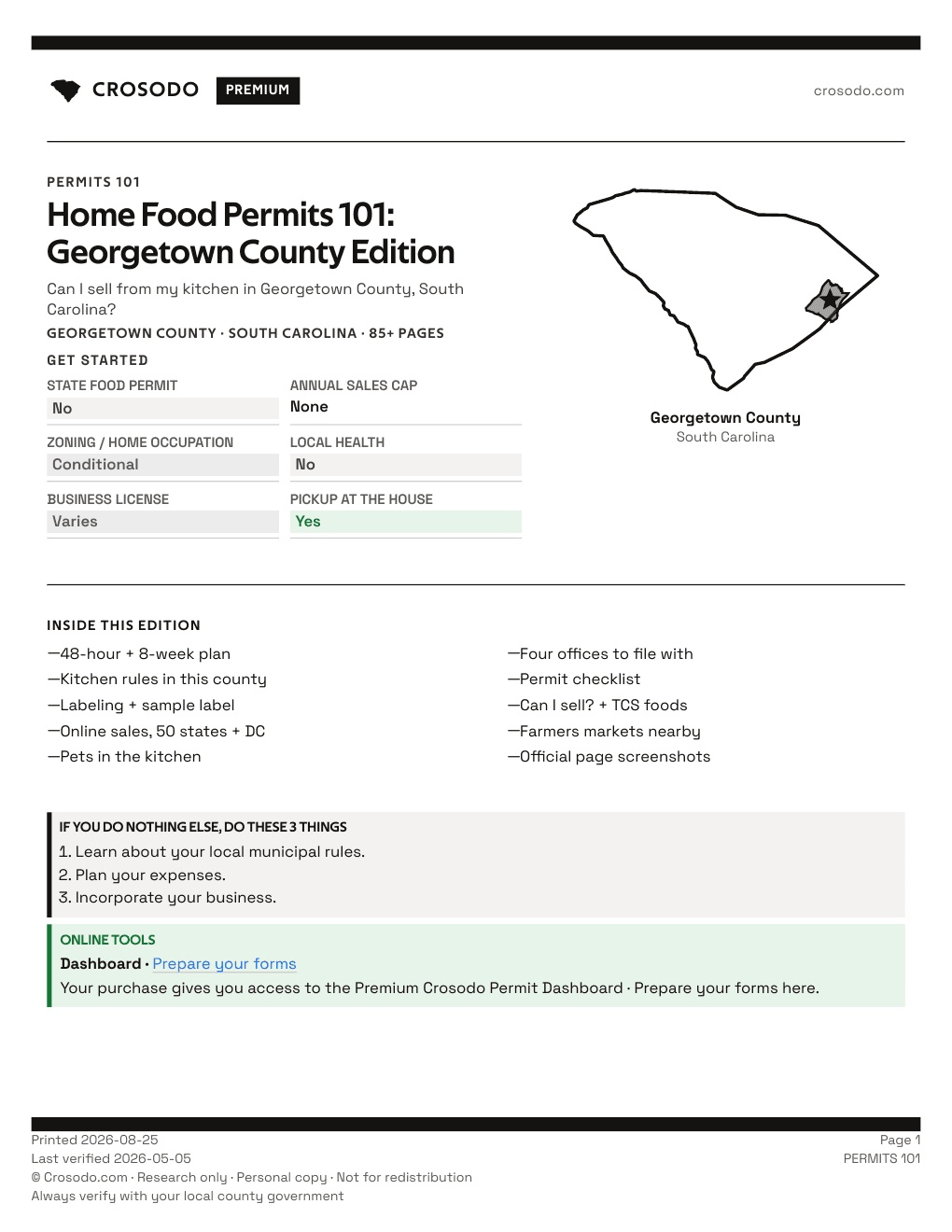Permit Guide 101 cover for Georgetown County
