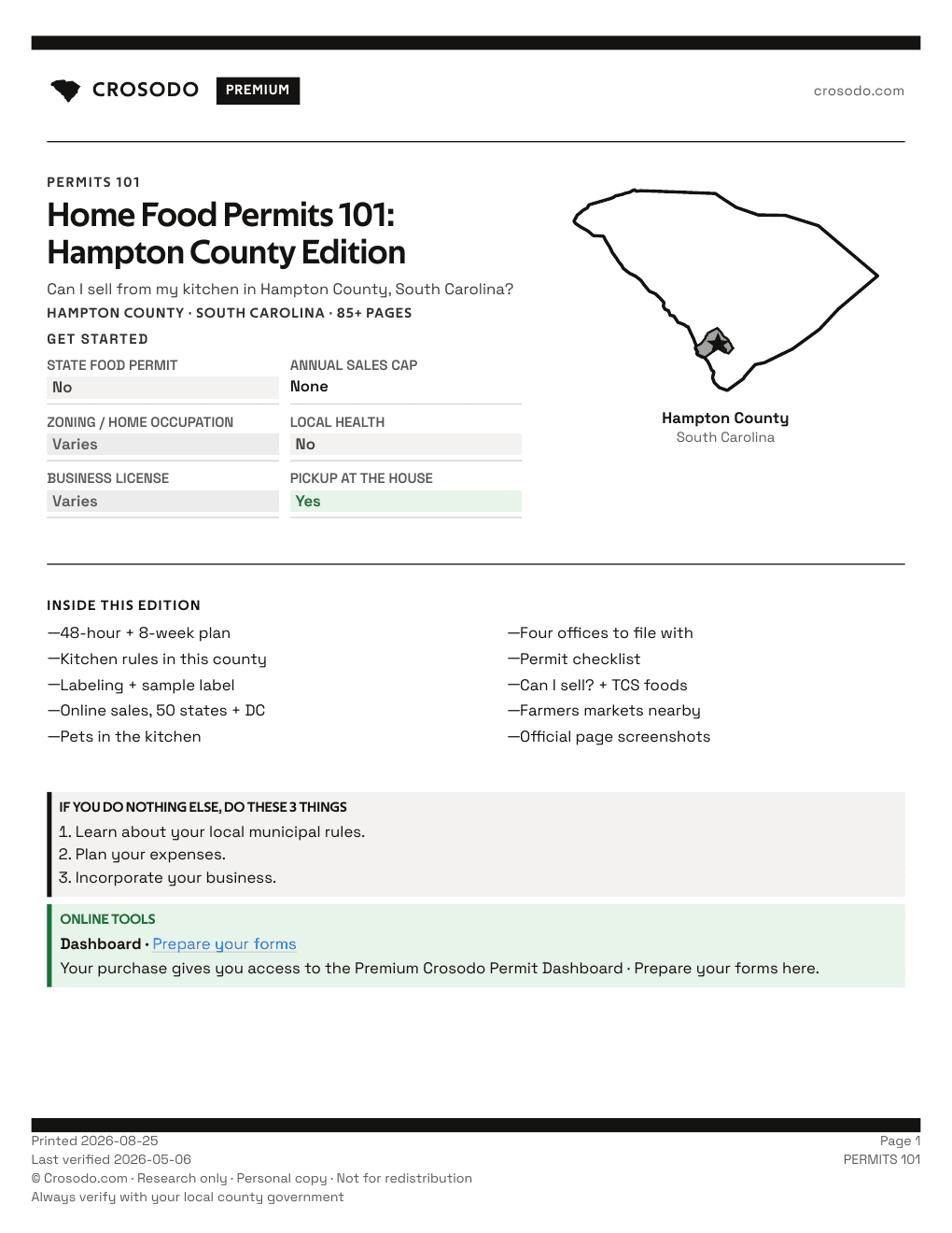 Permit Guide 101 cover for Hampton County