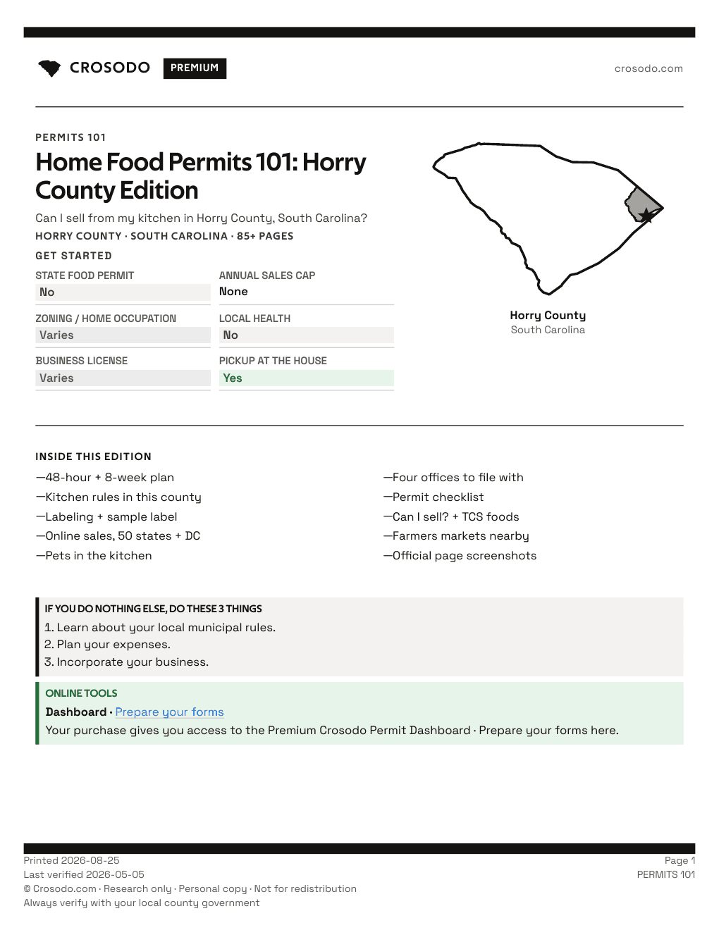 Permit Guide 101 cover for Horry County