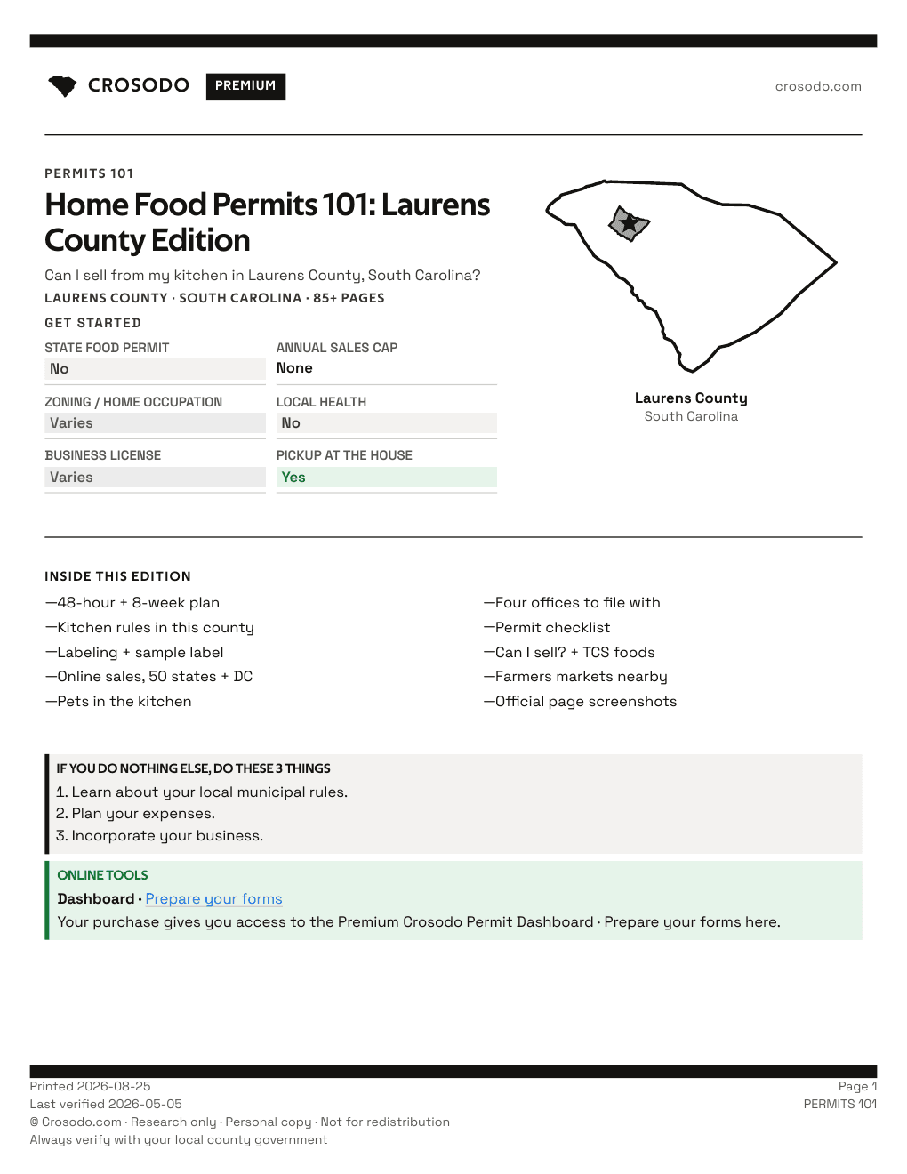 Permit Guide 101 cover for Laurens County