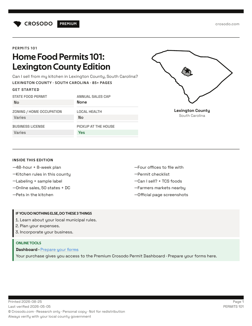 Permit Guide 101 cover for Lexington County