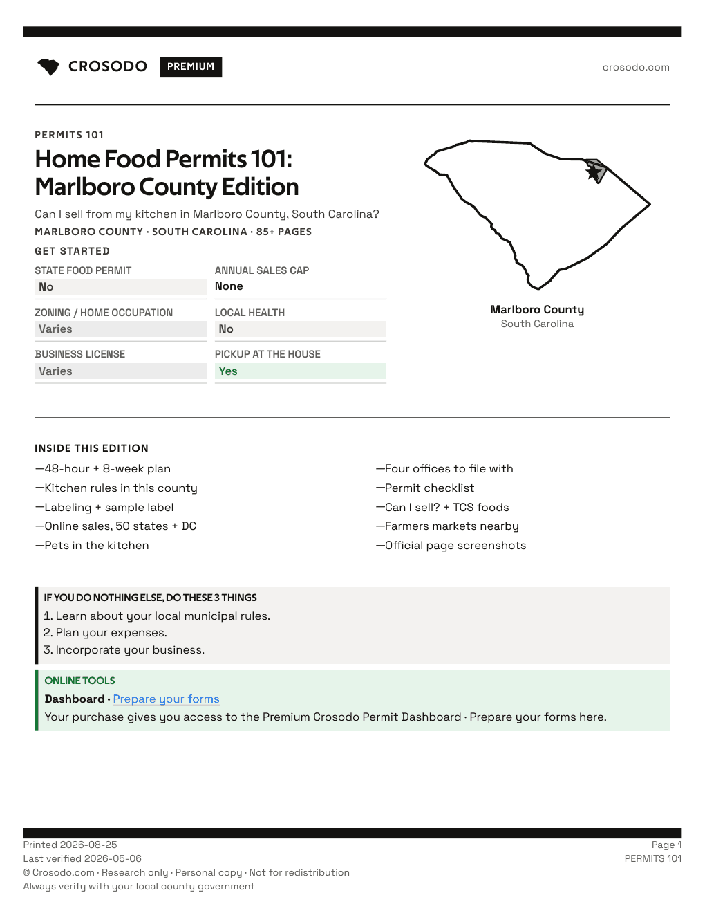 Permit Guide 101 cover for Marlboro County