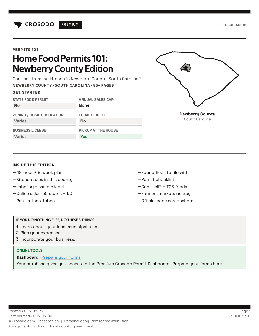 Permit Guide 101 cover for Newberry County