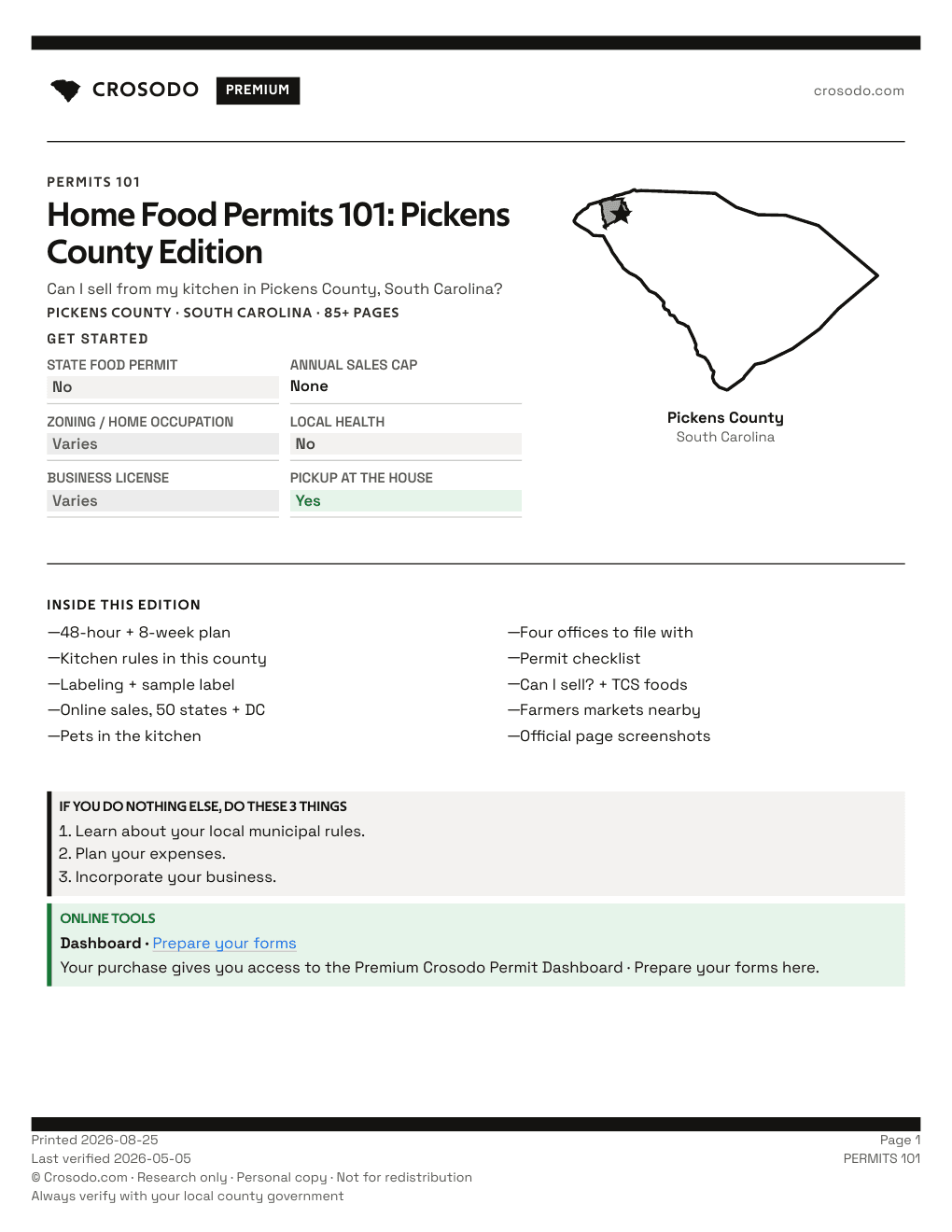 Permit Guide 101 cover for Pickens County
