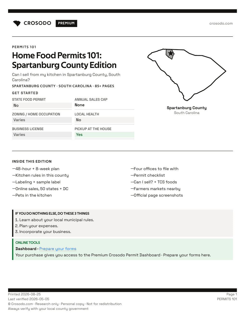Permit Guide 101 cover for Spartanburg County