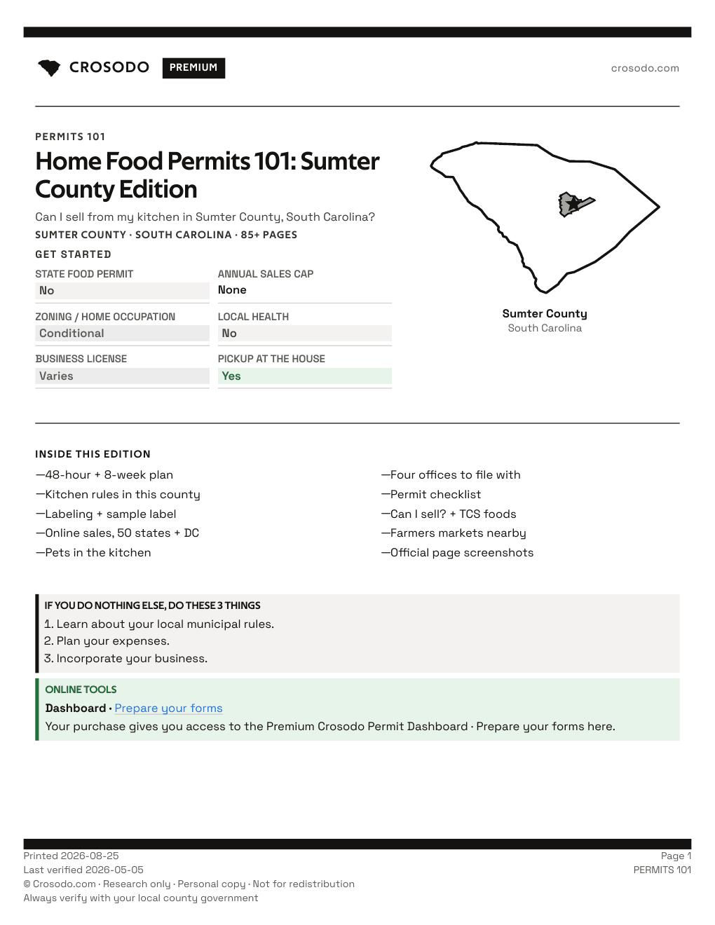 Permit Guide 101 cover for Sumter County