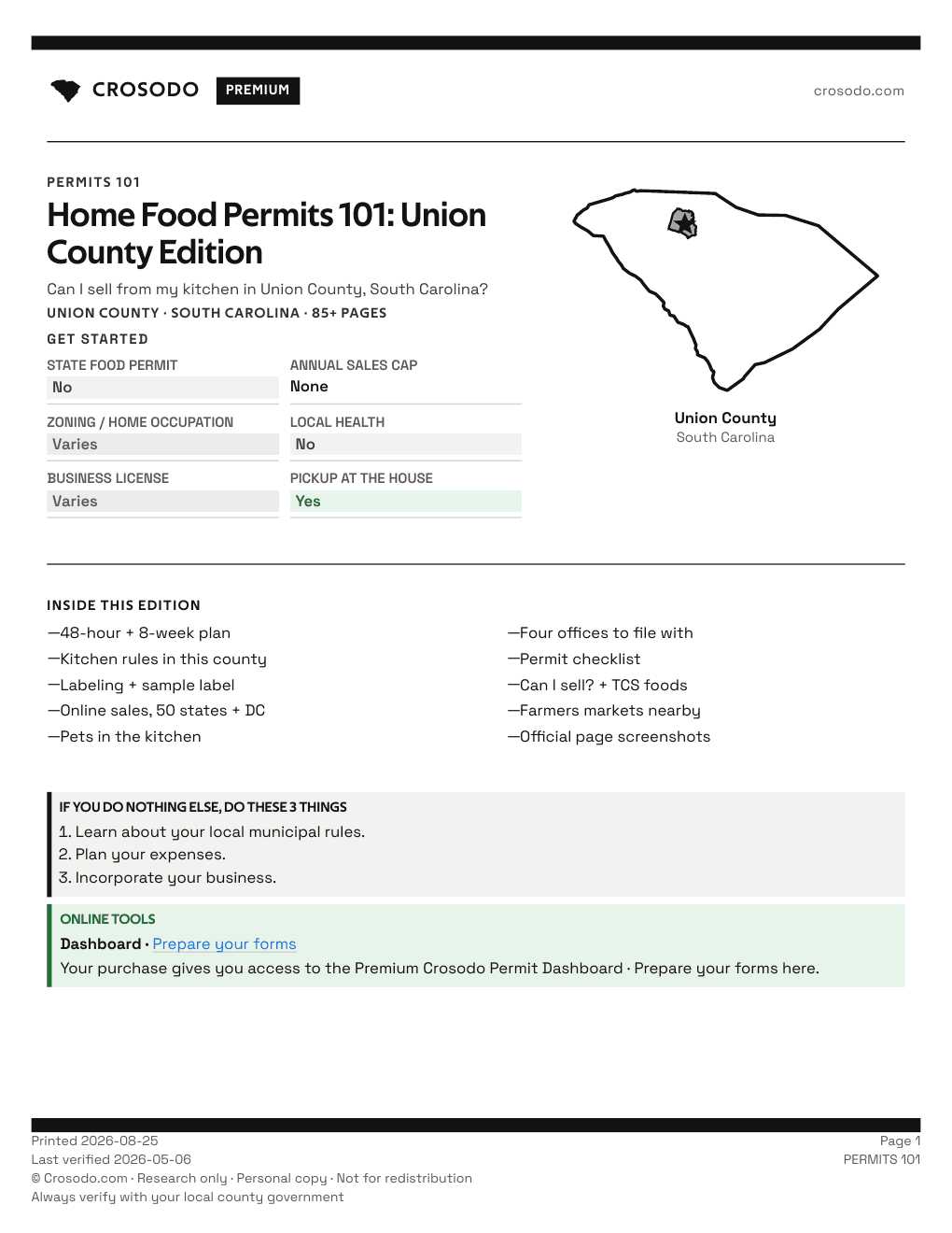 Permit Guide 101 cover for Union County