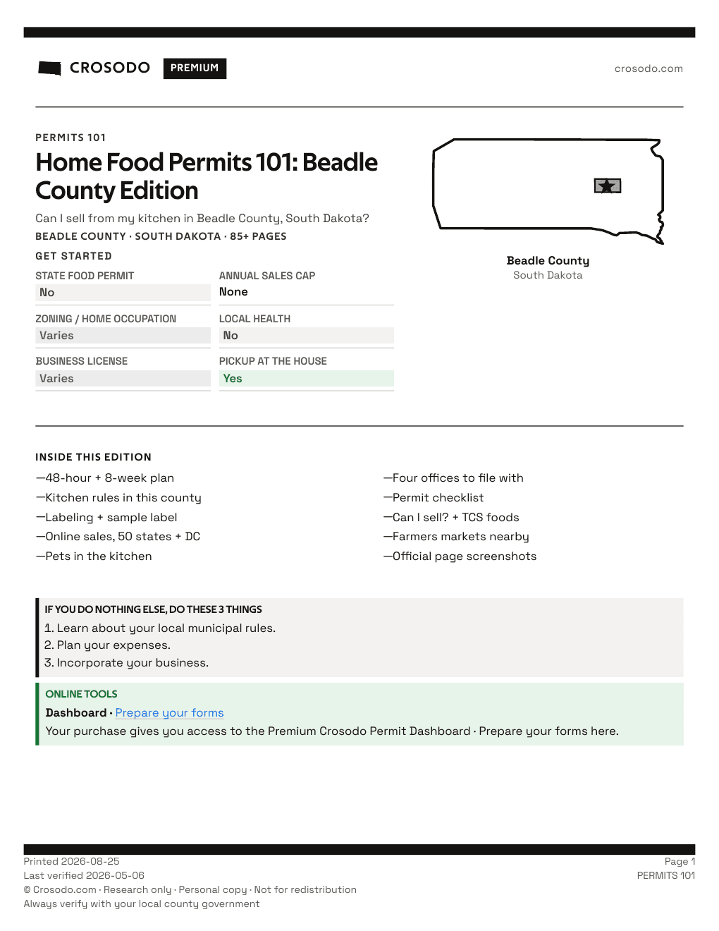 Permit Guide 101 cover for Beadle County