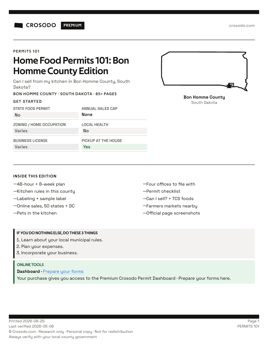 Permit Guide 101 cover for Bon Homme County