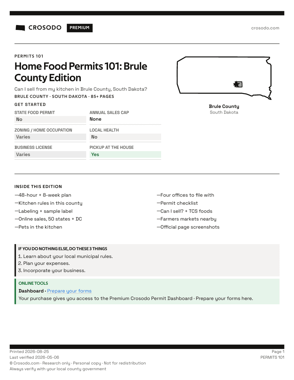 Permit Guide 101 cover for Brule County