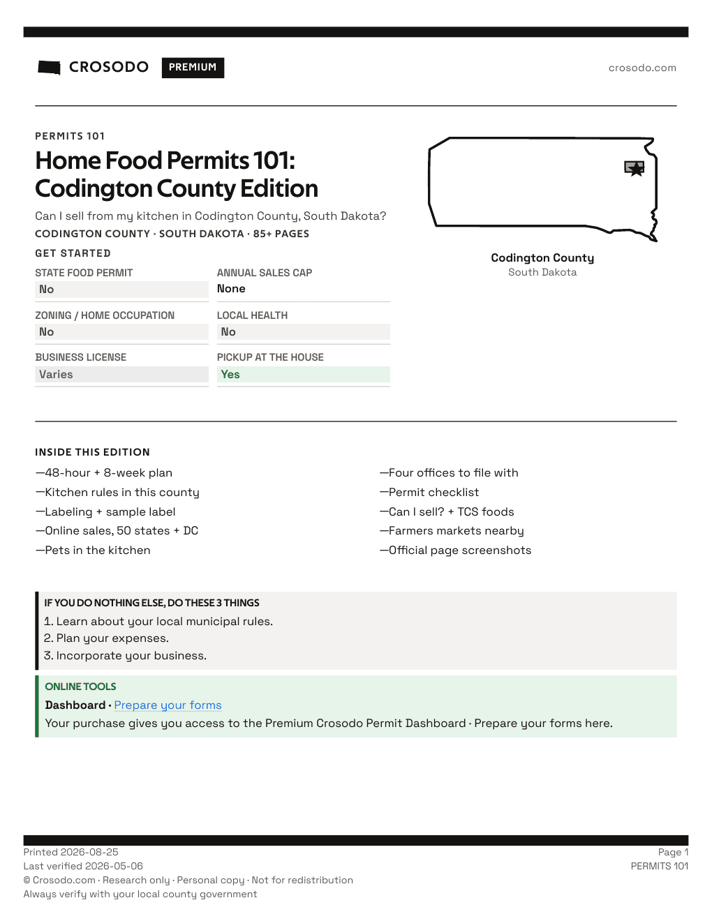 Permit Guide 101 cover for Codington County