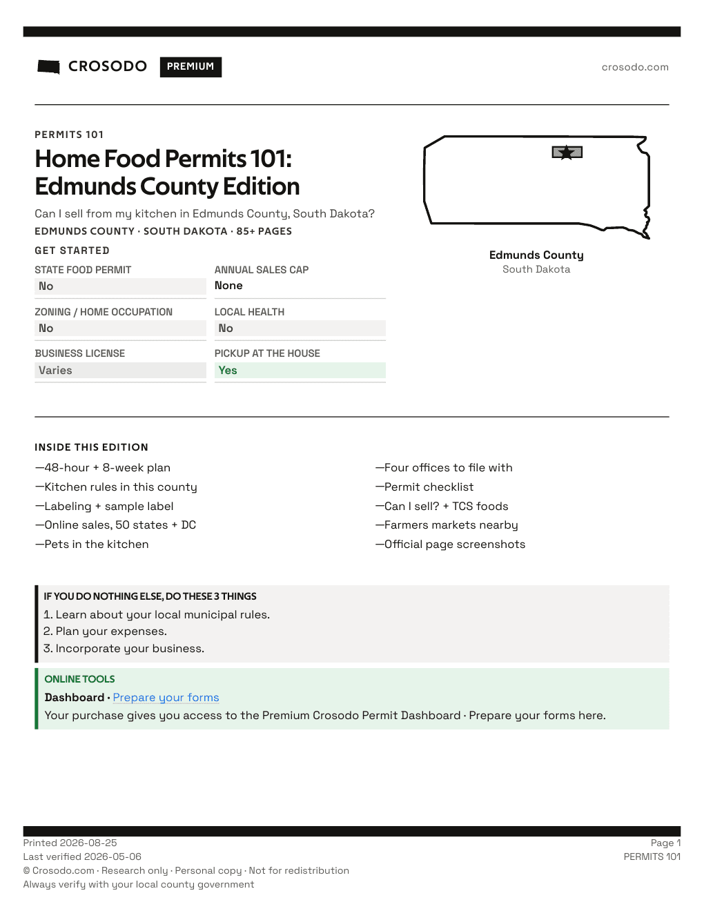 Permit Guide 101 cover for Edmunds County