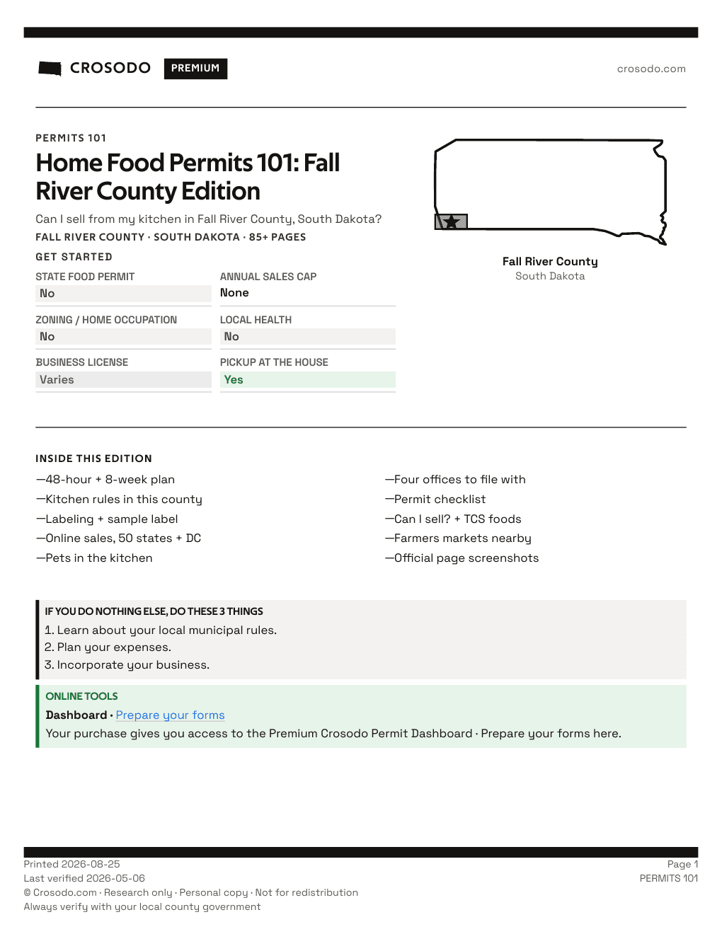 Permit Guide 101 cover for Fall River County