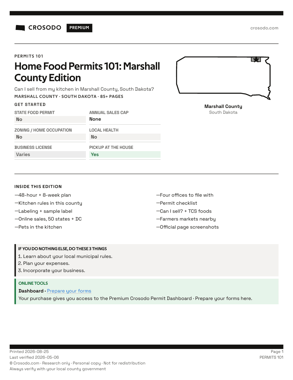 Permit Guide 101 cover for Marshall County