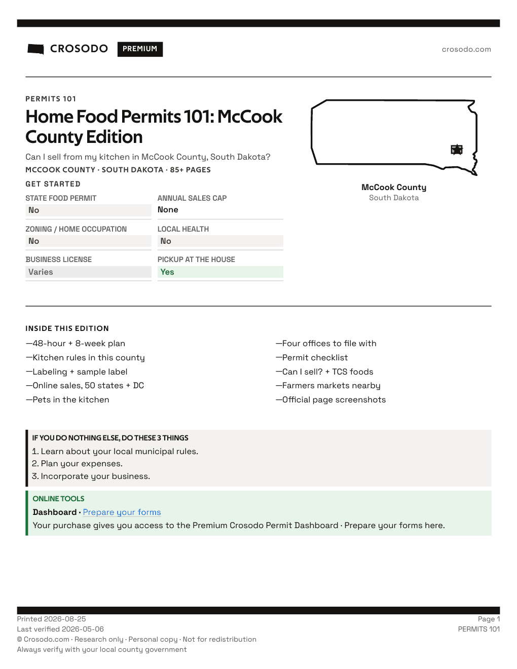 Permit Guide 101 cover for McCook County