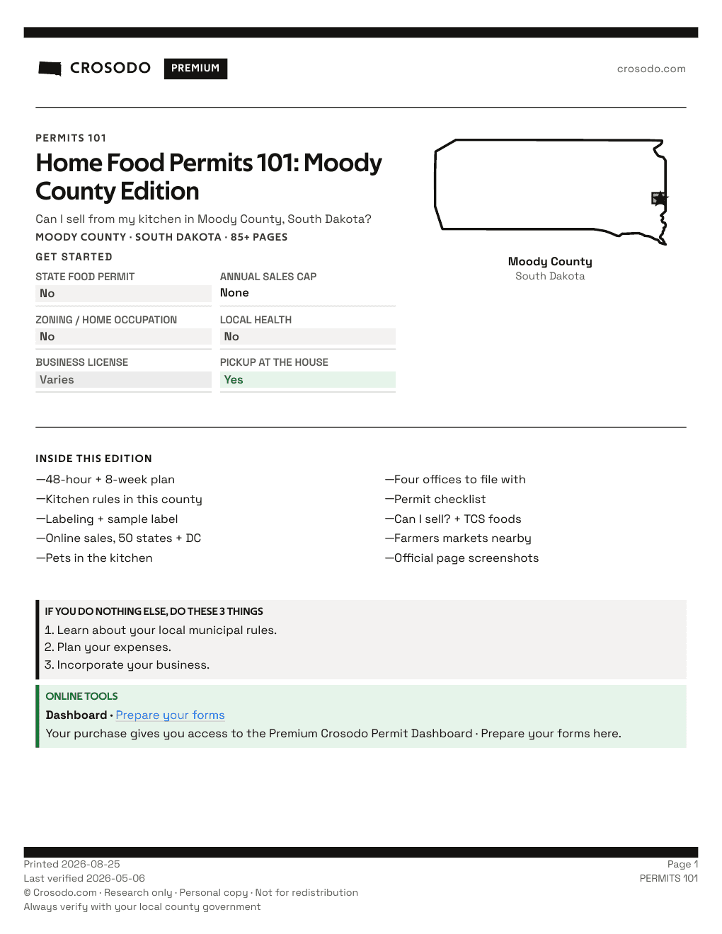 Permit Guide 101 cover for Moody County