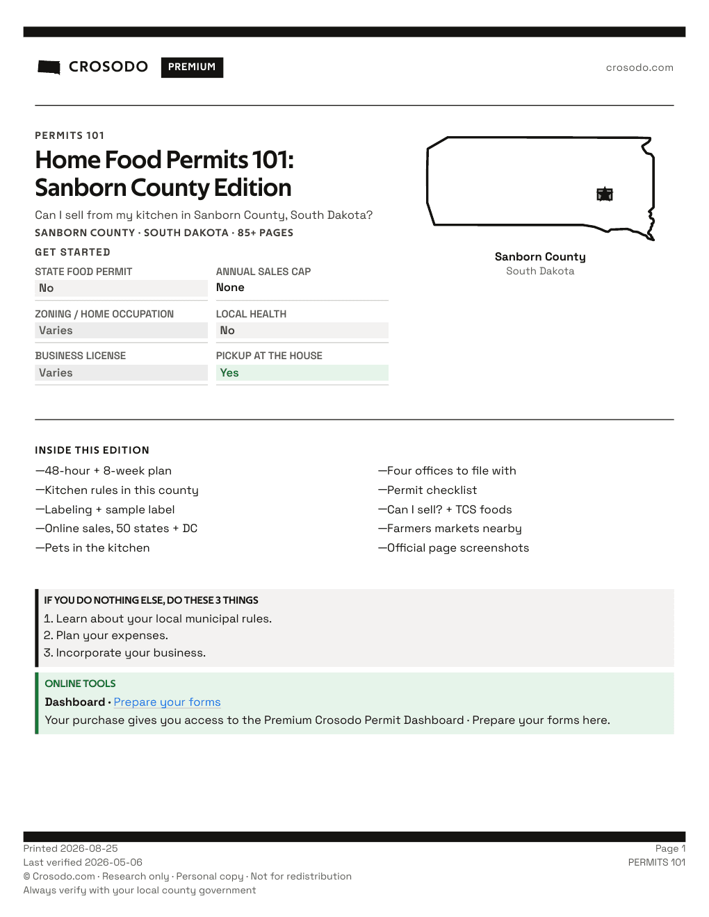 Permit Guide 101 cover for Sanborn County