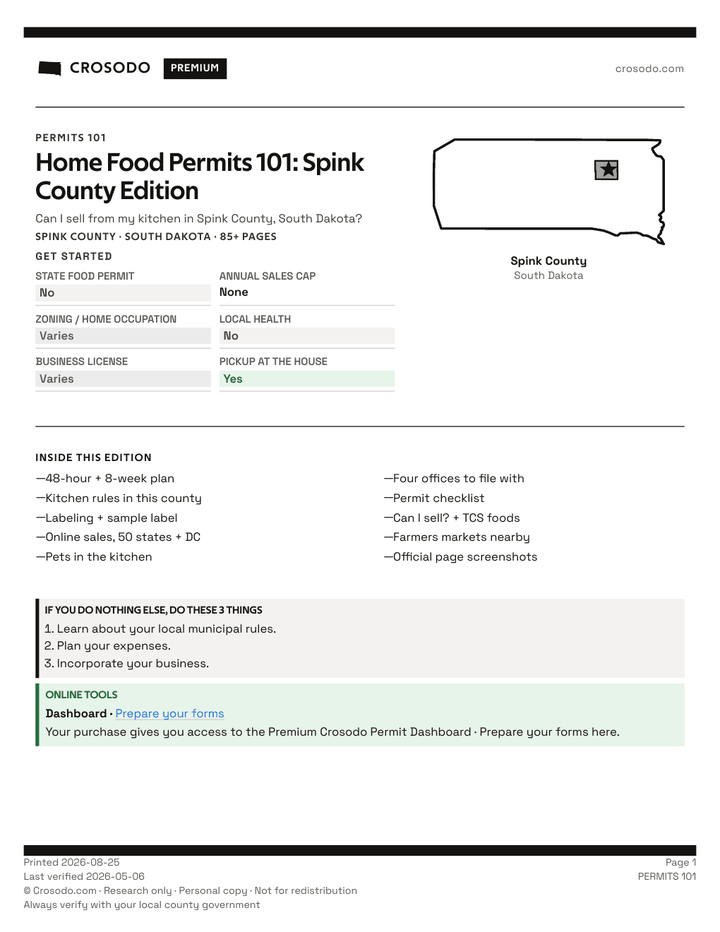 Permit Guide 101 cover for Spink County