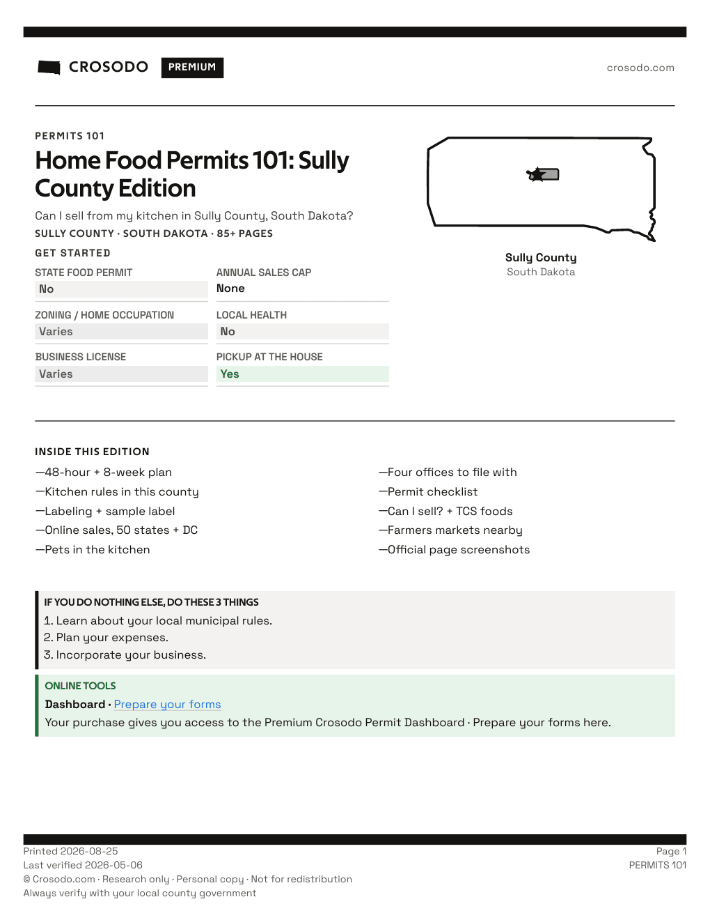 Permit Guide 101 cover for Sully County