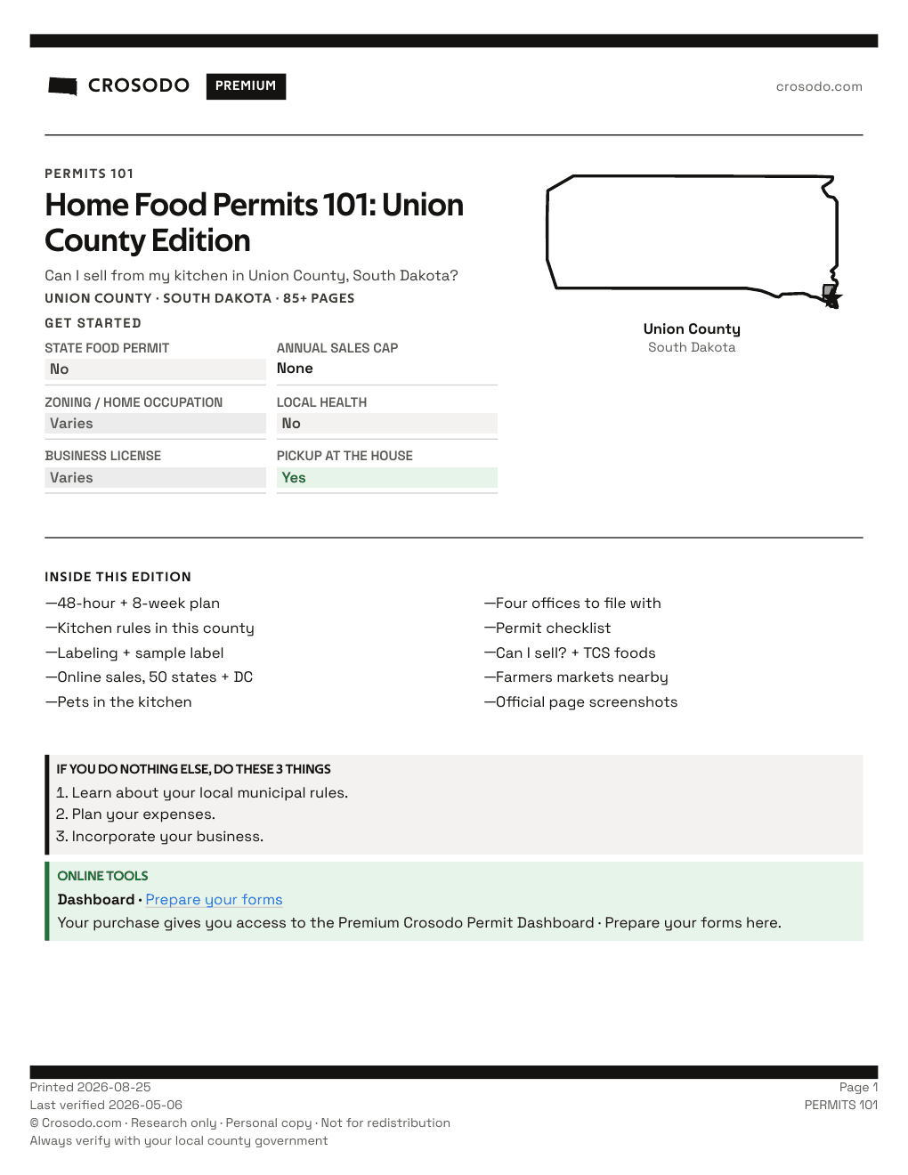 Permit Guide 101 cover for Union County