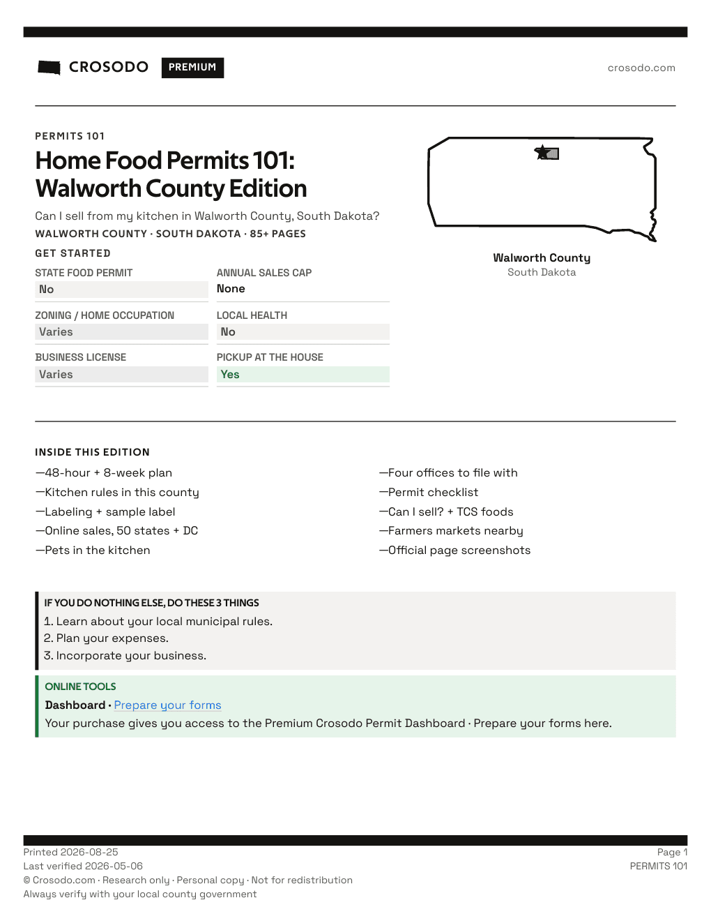 Permit Guide 101 cover for Walworth County