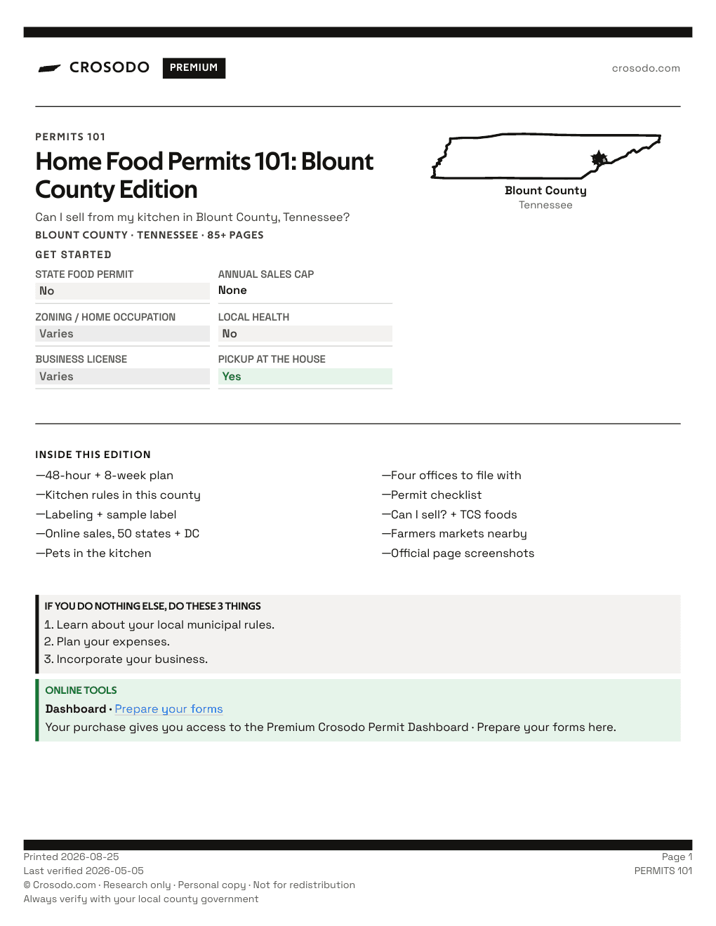 Permit Guide 101 cover for Blount County