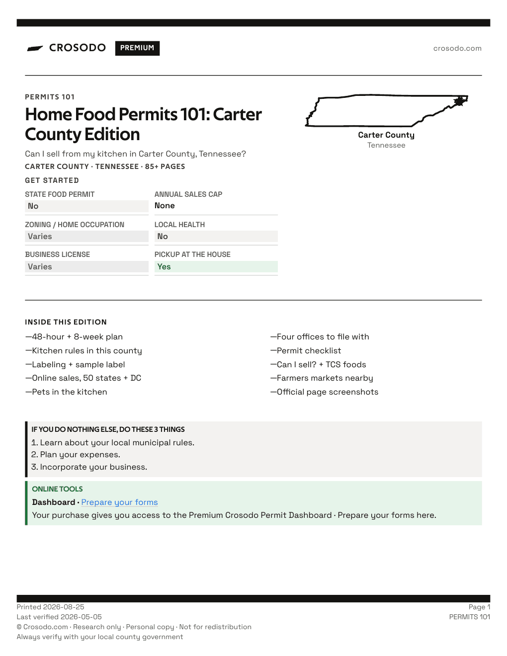 Permit Guide 101 cover for Carter County