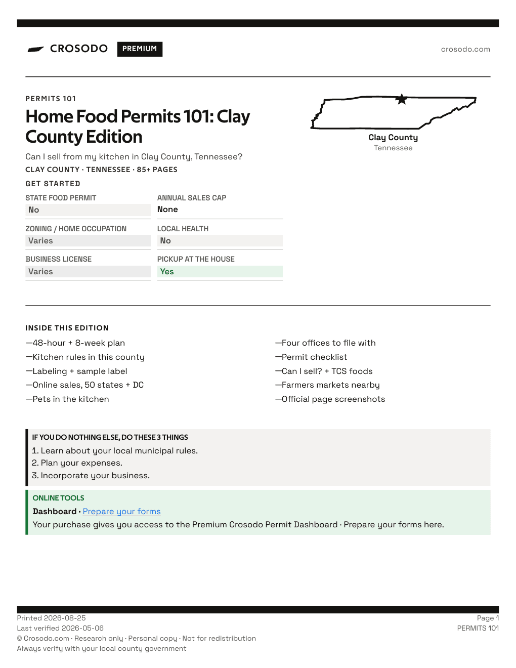 Permit Guide 101 cover for Clay County